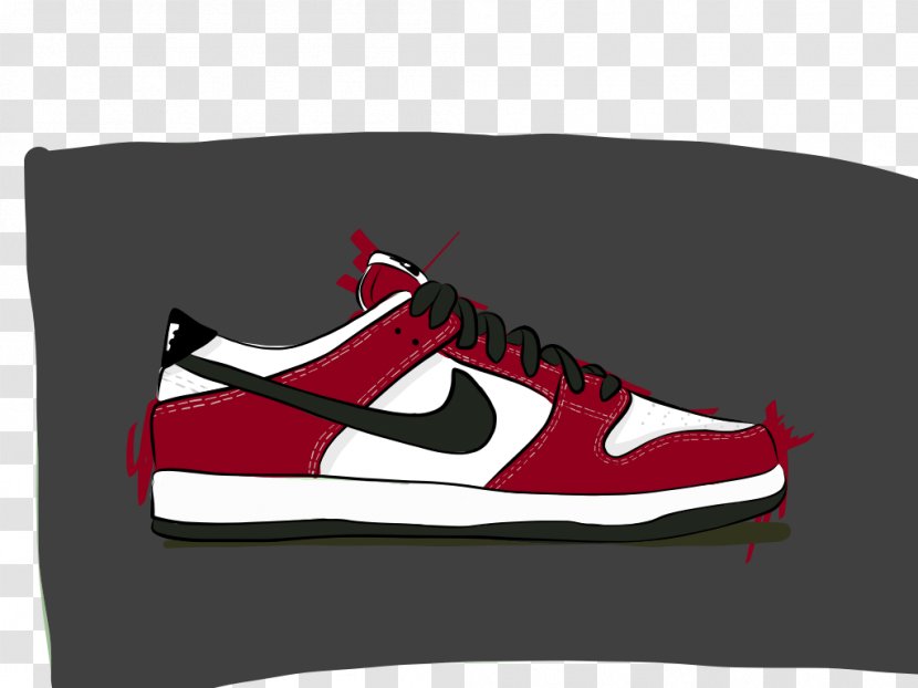 Sports Shoes Nike Dunk Drawing Illustration - Cross Training Shoe Transparent PNG