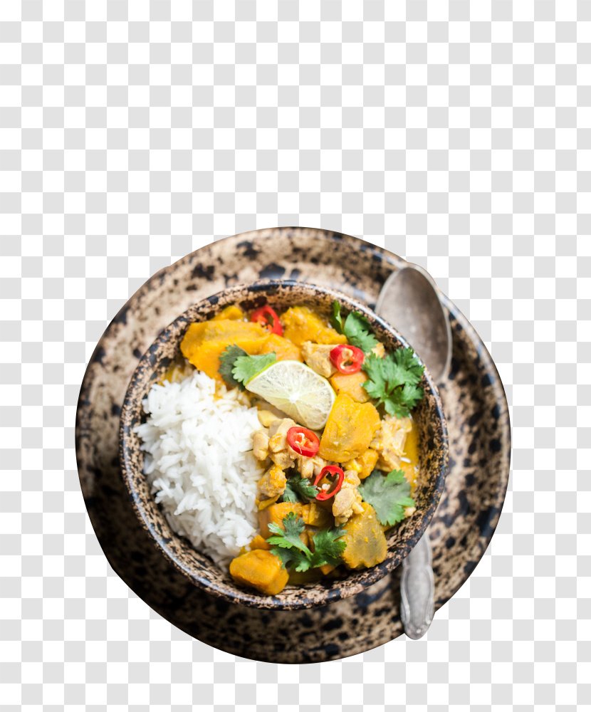 Cooked Rice Coconut Milk Paella Chicken Curry Japanese - White - Bowl Transparent PNG