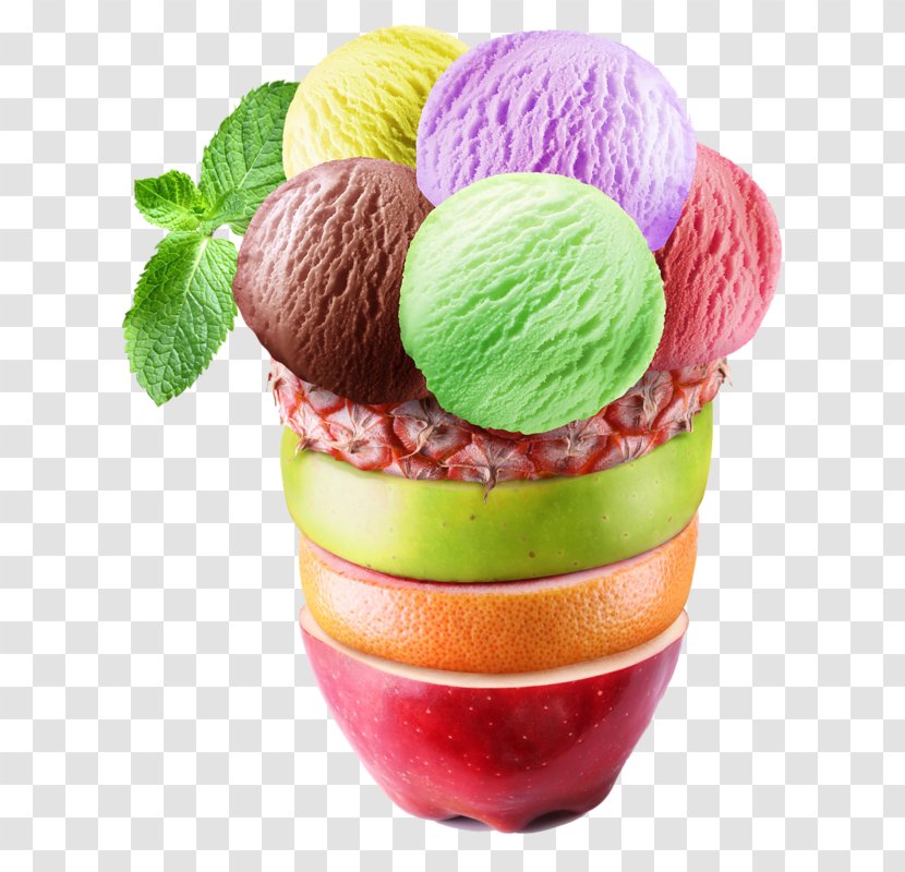 Ice Cream Cones Sundae Italian - Sorbet Transparent PNG