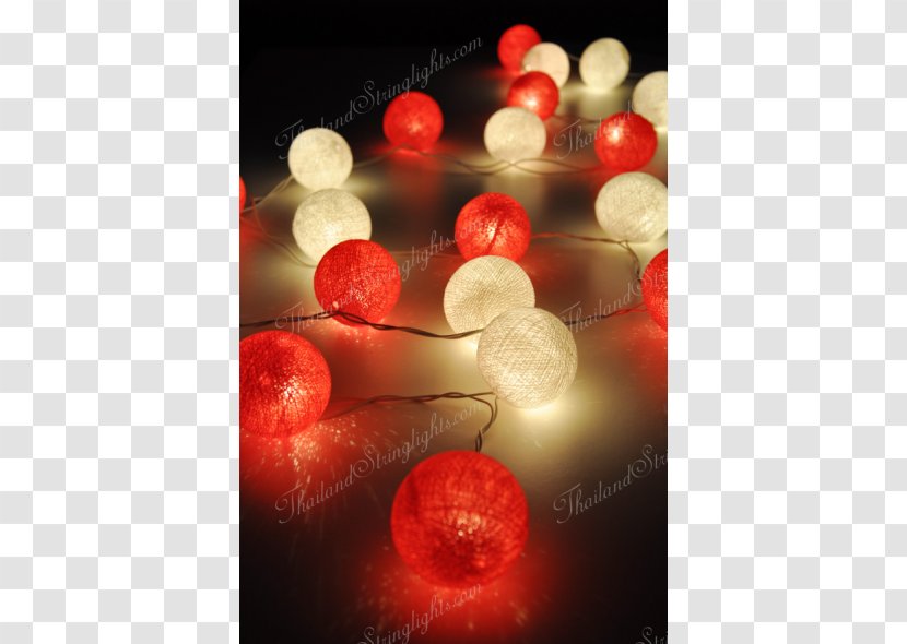 Christmas Lights Red White - Light Transparent PNG