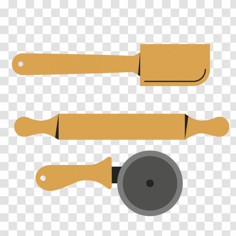 Wooden Spoon Kitchen Rolling Pin - Yellow Transparent PNG