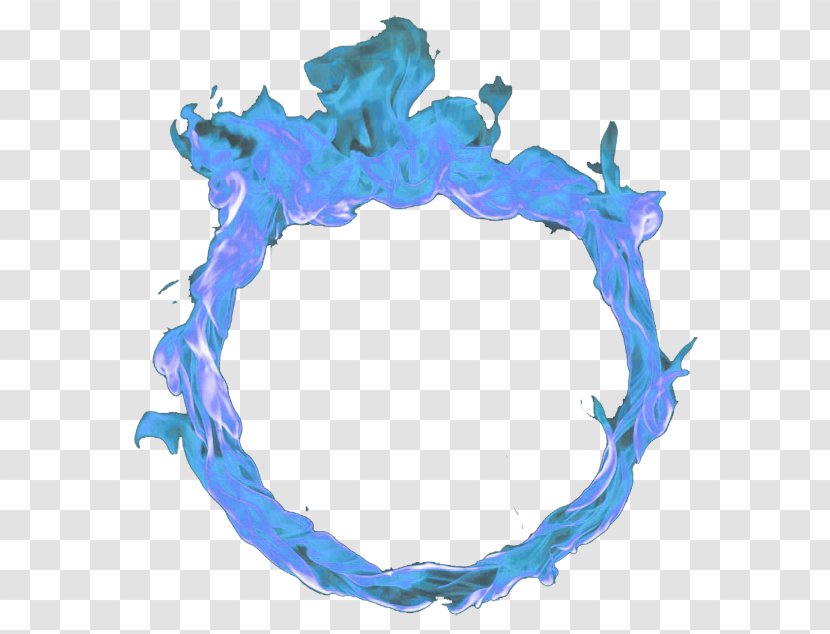 Flame Fire Blue - Silhouette - Circle Transparent PNG