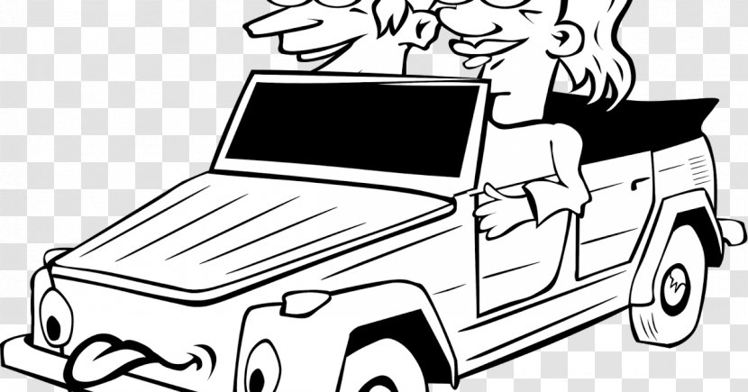 Driving Clip Art - Black And White Transparent PNG