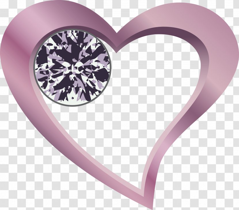 Heart Clip Art - Ring - Purple Fresh Love Diamond Decoration Pattern Transparent PNG