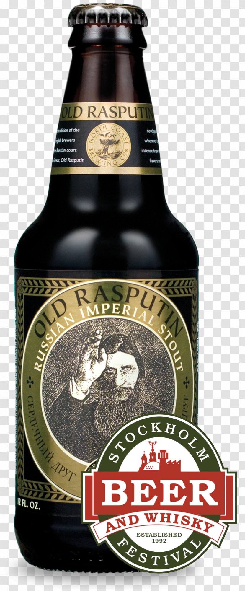 North Coast Brewing Company Old Rasputin Russian Imperial Stout Beer Ale - Bottle Transparent PNG