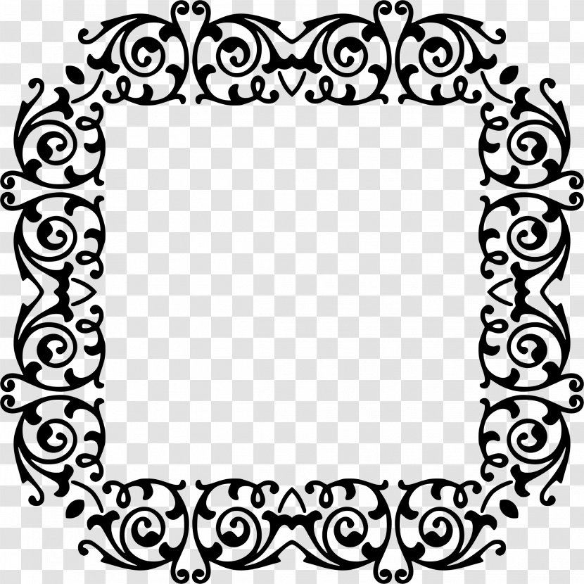Black And White Picture Frames Clip Art - Line - Decorative Border Transparent PNG