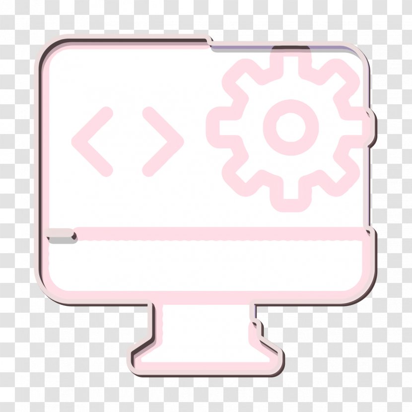 Gear Icon - Pink M - Rectangle Label Transparent PNG