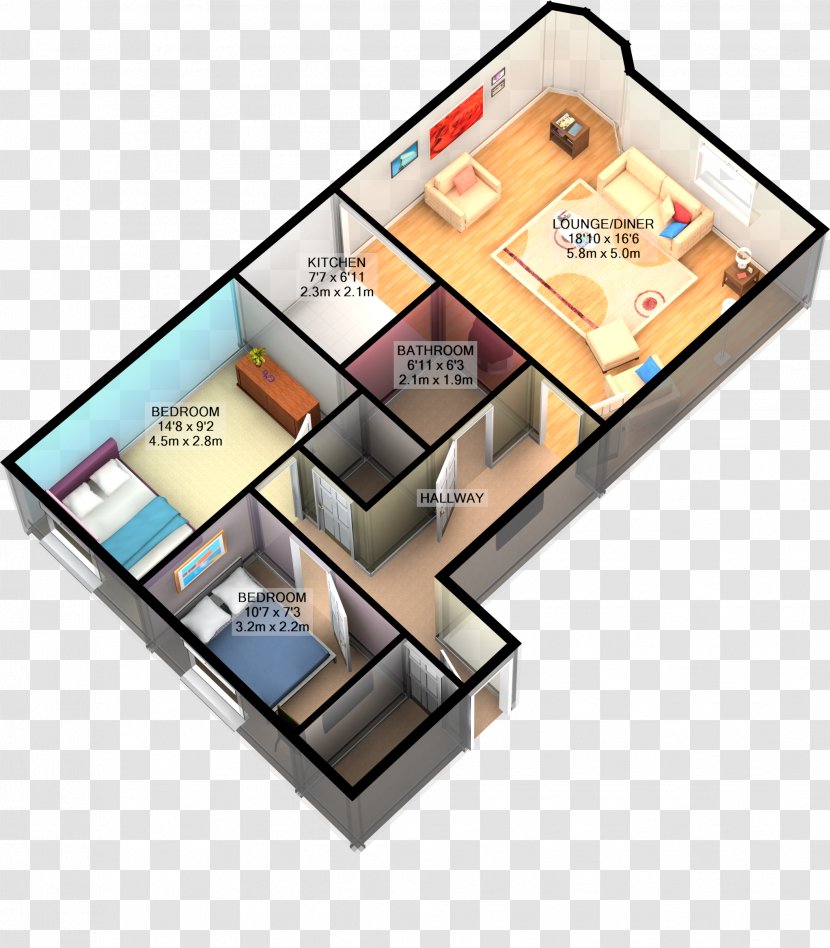 The Cove On 21st Apartment House Bedroom South Street - Floor Plan Transparent PNG