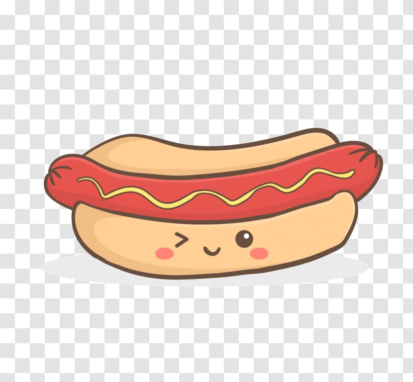 Junk Food Drawing Kawaii Hot Dog - Biscuit - Cartoon Transparent PNG