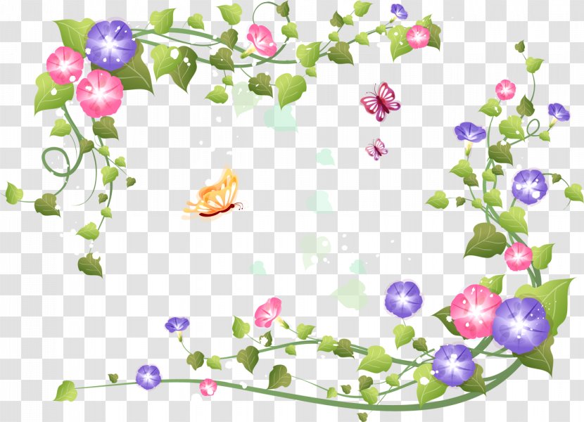 Flower Japanese Morning Glory Butterfly Clip Art - Flowering Plant - Hi Word Transparent PNG