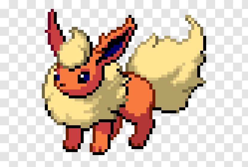 Flareon Pixel Art Sprite - Tree - Pikachu Transparent PNG