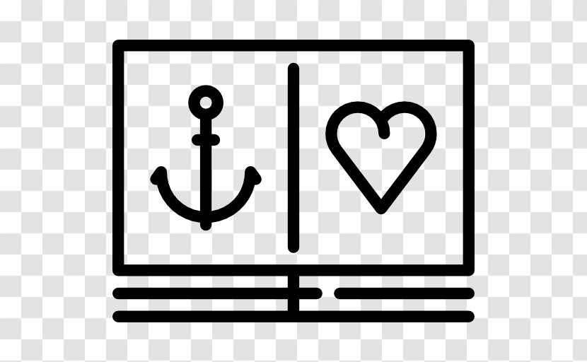 Anchor Heart - Tattoo - Black And White Transparent PNG