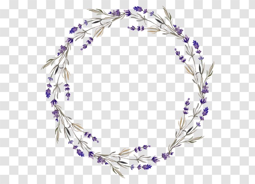 Watercolor Painting Drawing Lavender Wreath - Flower Transparent PNG