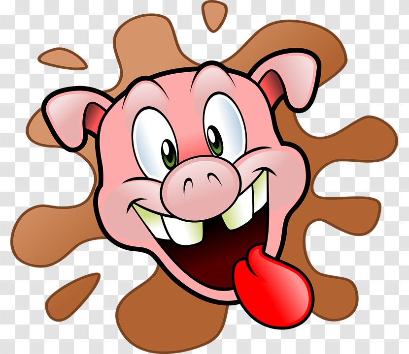 Domestic Pig Barbecue Ham Steak Clip Art - Tree - Tongue Playful Transparent PNG