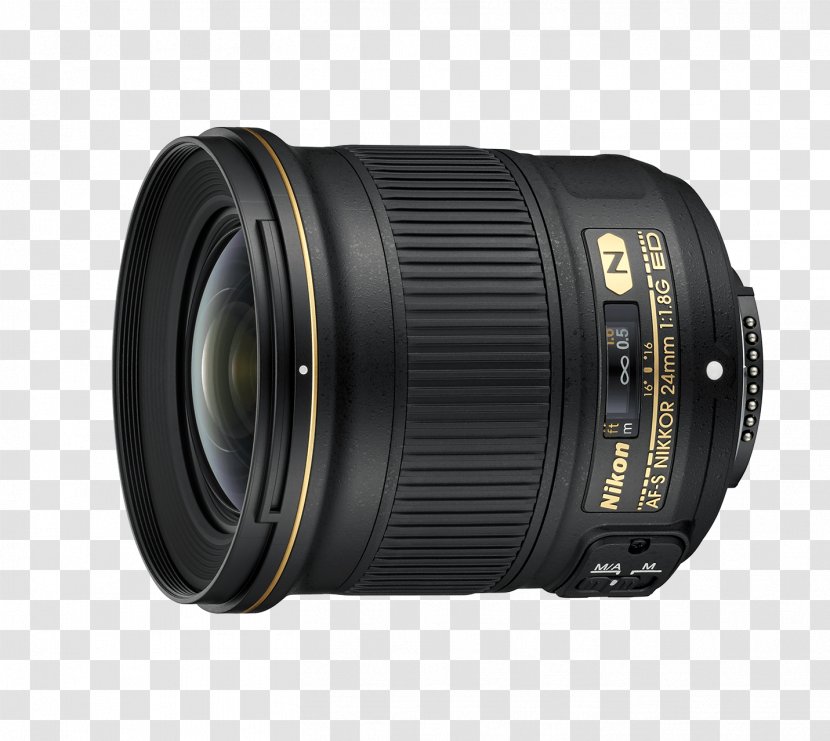 Nikon AF-S Nikkor 24mm F/1.8G ED DX 35mm Camera Lens Prime Transparent PNG