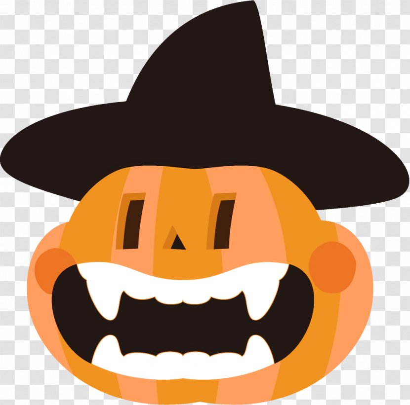 Jack-o-Lantern Halloween Carved Pumpkin - Smile - Mouth Headgear Transparent PNG