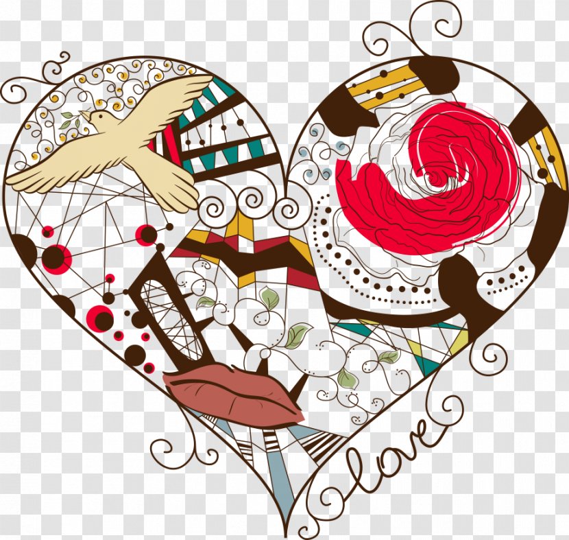 Heart Abstract Art Royalty-free Clip - Vector Love Birds Transparent PNG