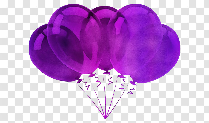 Balloon Birthday Birthday Cake Balloons Purple Party Transparent PNG