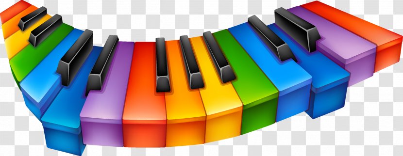 Piano Musical Keyboard - Frame - Color Keys Transparent PNG
