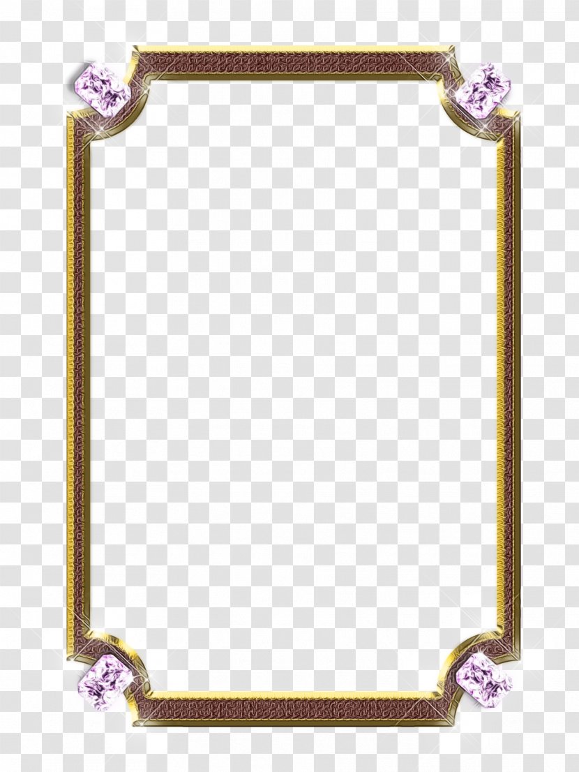 Picture Frame - Rectangle - Brass Transparent PNG