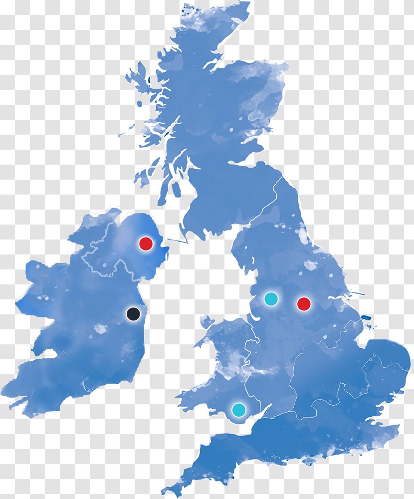 England Map - Blue Transparent PNG