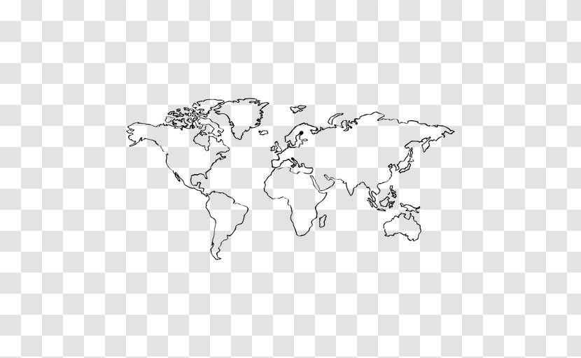 World Map Coloring Book Geography - Line Art Transparent PNG