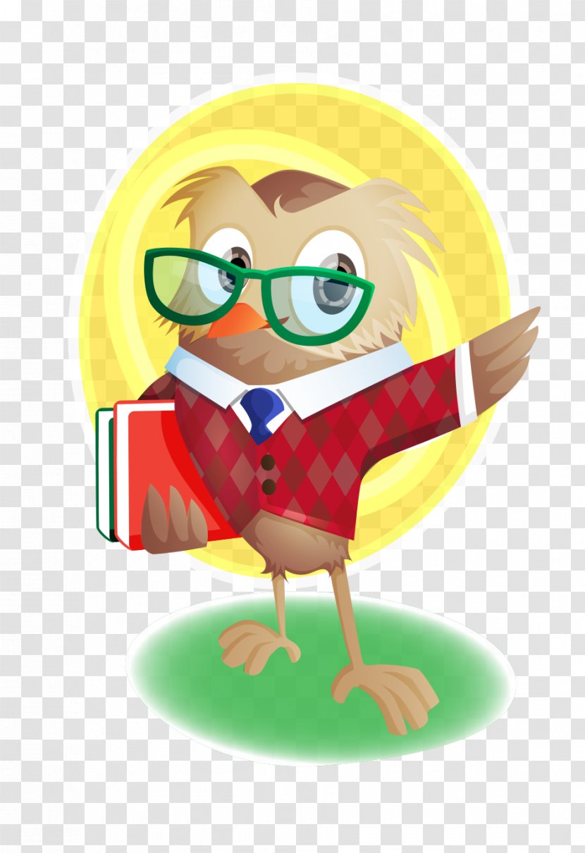 Android Application Package Game Google Play Download - Cdr - Cute Cartoon Owl Teacher Took The Book With Glasses Transparent PNG