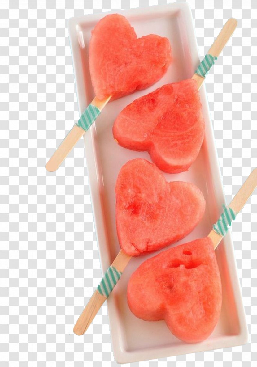 Ice Pop Watermelon Heart Food Valentine's Day - Chocolate - Love Transparent PNG