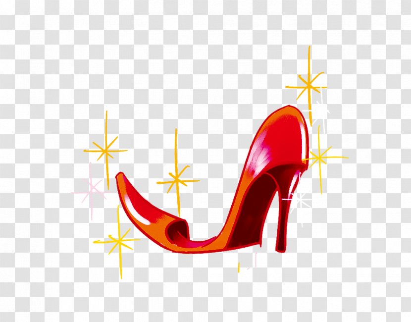 High-heeled Footwear Shoe - Flower - Ms. Heels Red Decorative Material Transparent PNG