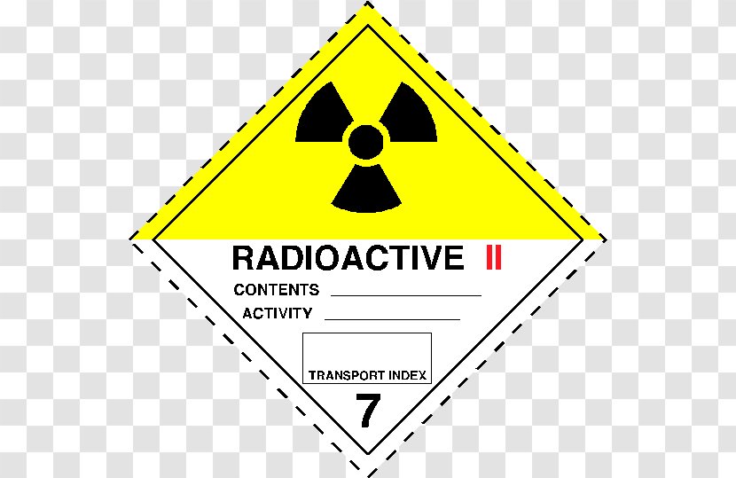 HAZMAT Class 7 Radioactive Substances Paper Dangerous Goods Placard Label Transparent PNG