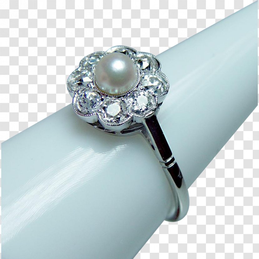 Pearl Wedding Ring Crystal Silver - Body Jewelry Transparent PNG