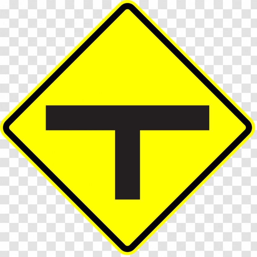 Three-way Junction Traffic Sign Intersection Warning Road - Symbol - Panama Transparent PNG