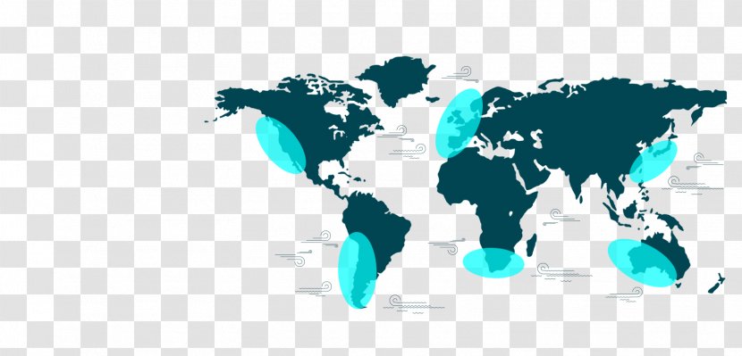 World Map Wall Decal Globe - Turquoise - Power Plants Transparent PNG