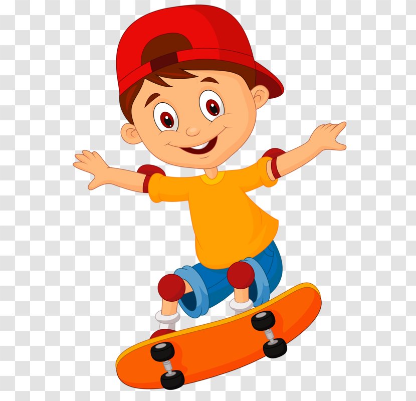 Skateboarding Cartoon Clip Art - Toddler - Boys Transparent PNG