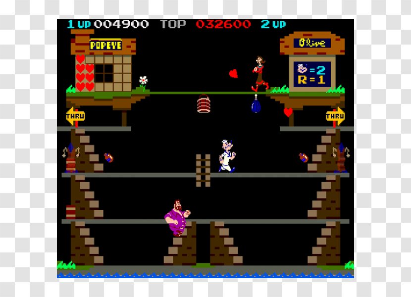 Popeye Sea Hag Moon Patrol Donkey Kong Game - Amusement Arcade Transparent PNG