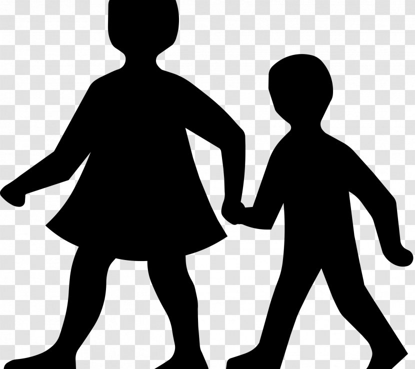Walking Woman Clip Art - Holding Hands - Cross The Road Transparent PNG