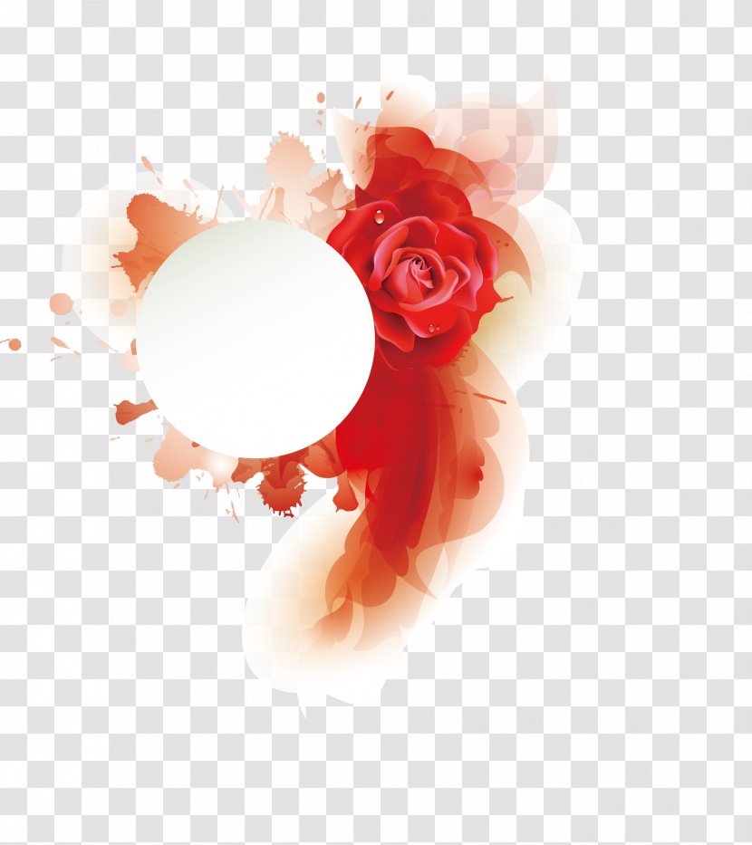 Rose Flower Euclidean Vector Red - Peach Transparent PNG