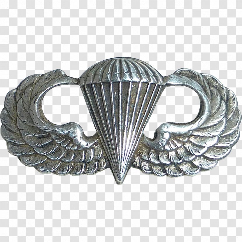 United States Army Airborne School Parachutist Badge Paratrooper Forces 82nd Division - Pathfinder - Blue Parachute Transparent PNG