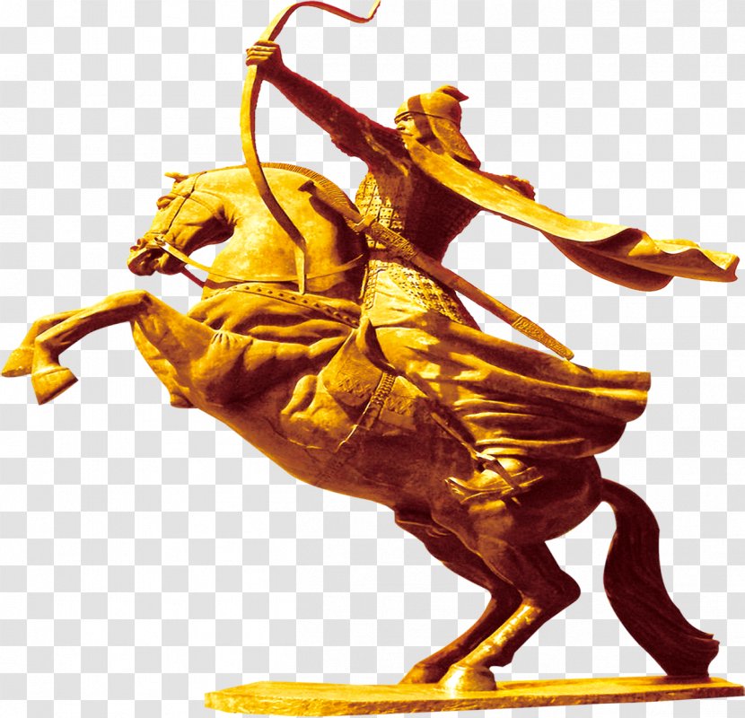 Clip Art - Cartoon - Ancient War Generals On Horseback Archery Pattern Transparent PNG