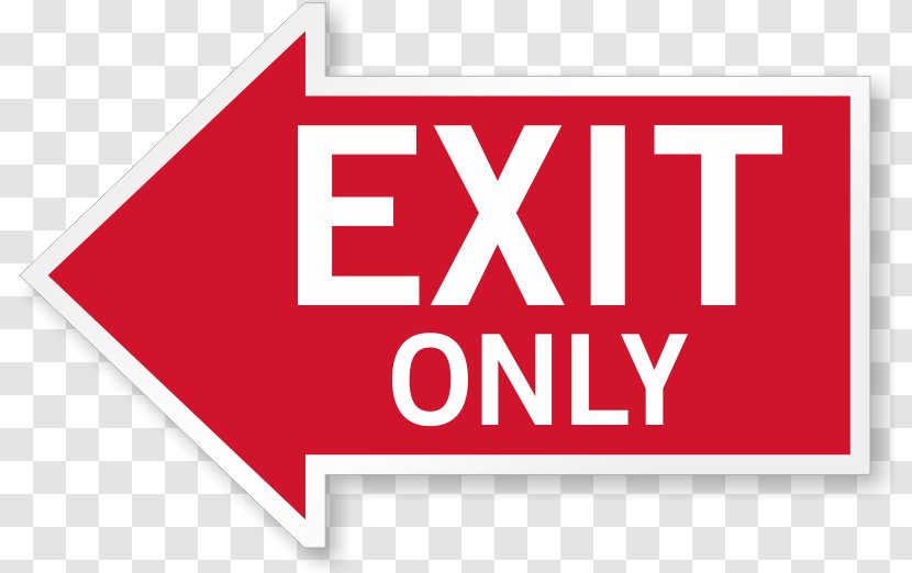 Exit Sign Emergency Fire Escape Arrow - Text Transparent PNG