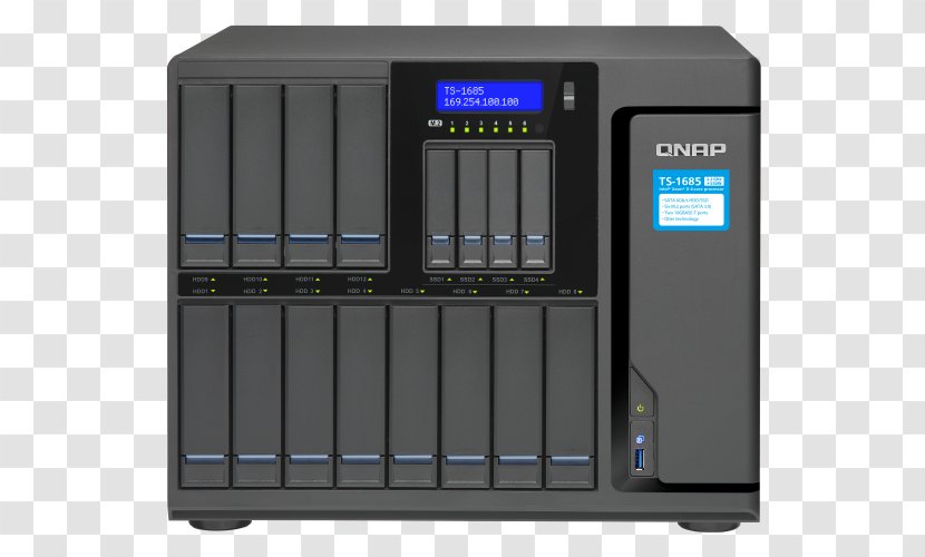 High-capacity 16-Bay Xeon D Super NAS QNAP TS-1685-D Network Storage Systems TVS-682T-I3-8G/ 6 Bay Systems, Inc. Hard Drives - Highcapacity 16bay Nas Qnap Ts1685d - Data Transparent PNG