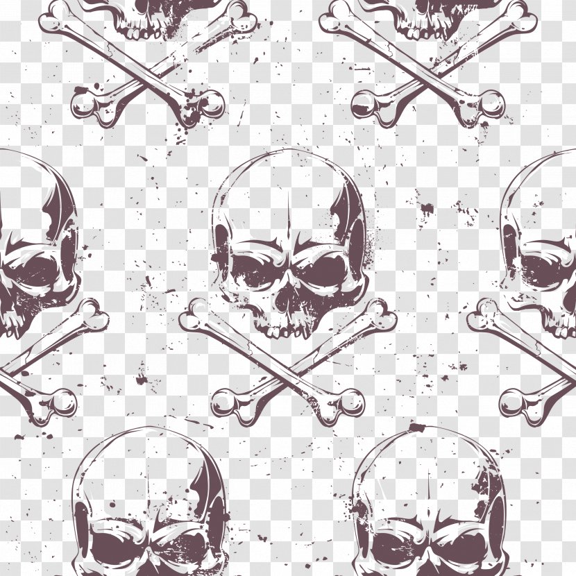 Euclidean Vector Piracy Skull Illustration - Jaw - Pirate Flag Decorative Background Material Transparent PNG