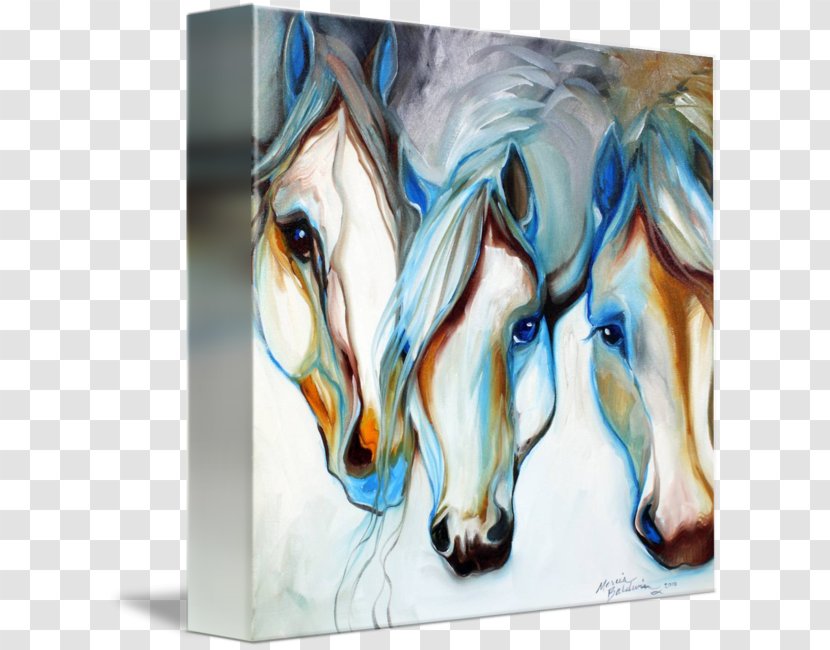 Watercolor Painting Horse Canvas Print Transparent PNG