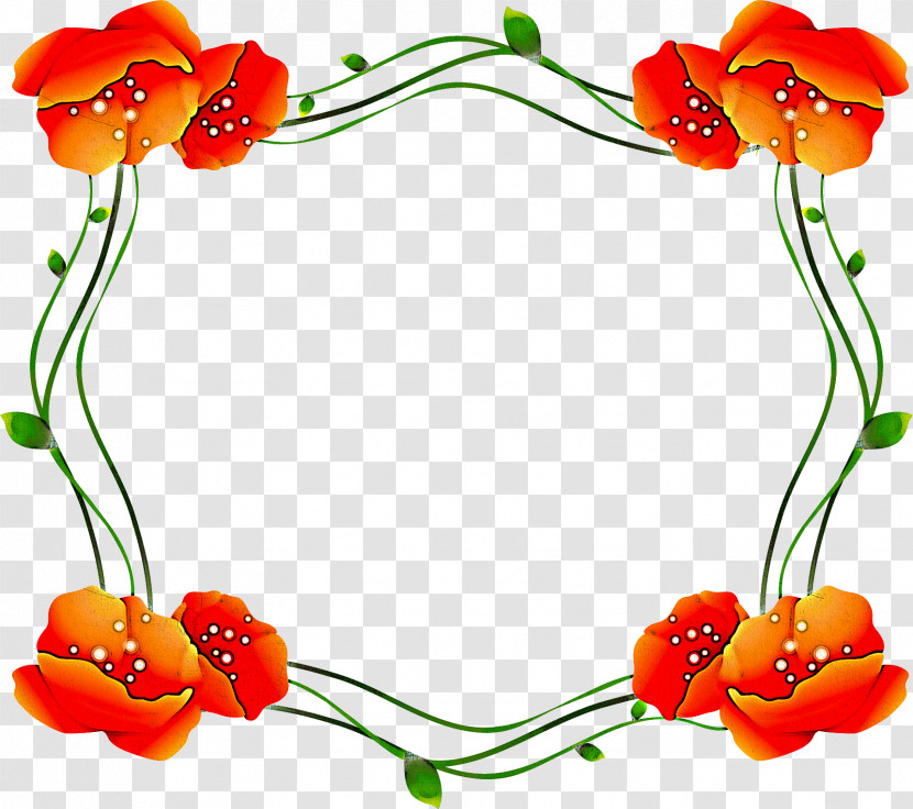 Poppy Flower Frame Poppy Vine Frame Transparent PNG