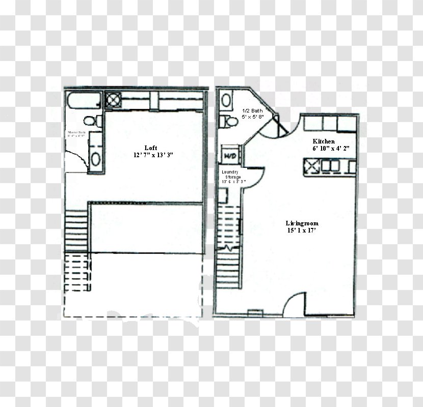 Floor Plan Apartment House Loft Bedroom - Text Transparent PNG