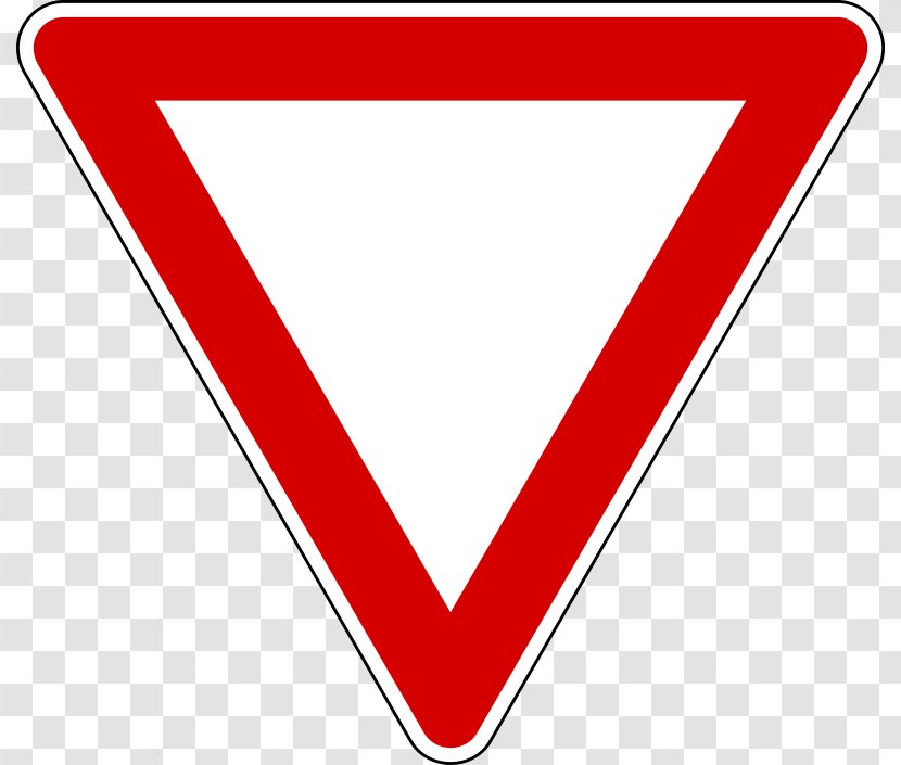 Yield Sign Traffic Stop Warning Clip Art - Hak Utama Pada Persimpangan - Blank Clipart Transparent PNG