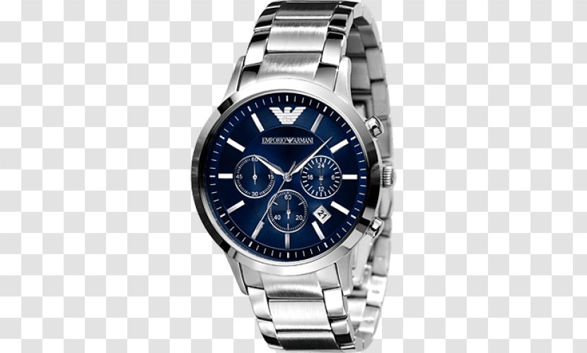 Emporio Armani AR2448 Watch Chronograph Blue - Strap Transparent PNG