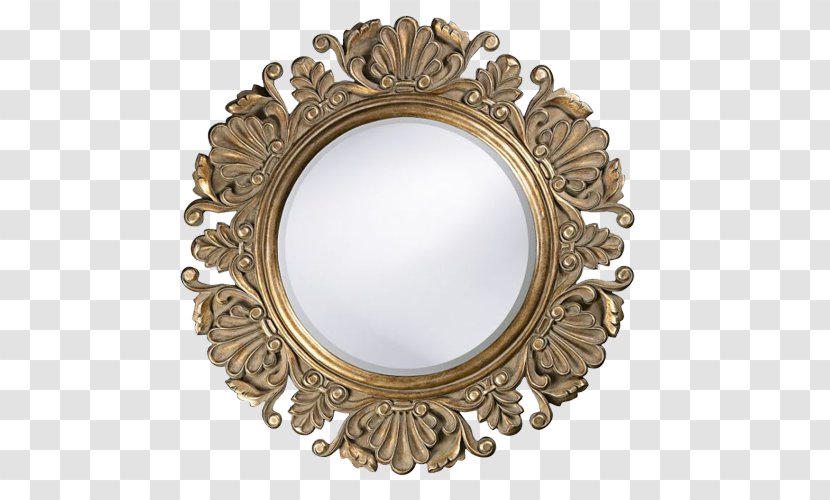 Light Mirror Antique Wall Vintage - Brass - Round Transparent PNG