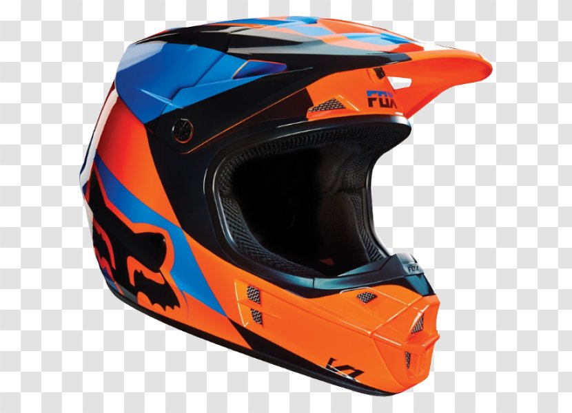 Motorcycle Helmets Stoned Fox Racing Motocross - Protective Gear In Sports - Orange Cross Transparent PNG