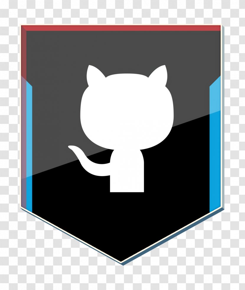 Github Icon Shield Social - Cat - Rectangle Fictional Character Transparent PNG